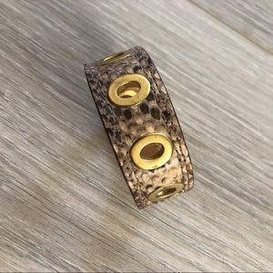 Coach Snakeskin Leather Bracelet Vintage Cuff 🐍